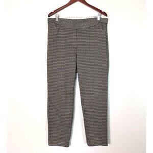 J Jill Ponte Slim Leg XL Petite Brown Houndstooth Career Stretch Pullon Slacks
